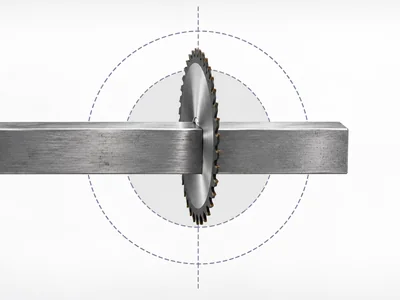 Corte em 90°, item de série da Centro de Corte de Perfis Alume Cut 550