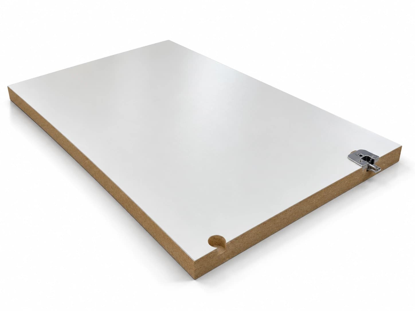 Furo na face de uma chapa de MDF com o dispositivo de montagem VB, feito na Easy Drill 6