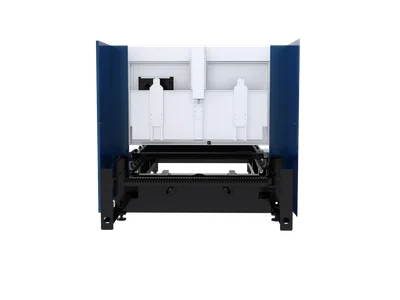 Porta elevatória com fechamento total, item de série da Máquina de Corte a Laser Fiber EF 6015H