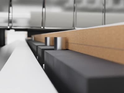 Esquadro pneumático, item de série da Célula de Nesting Pro Max Nesting
