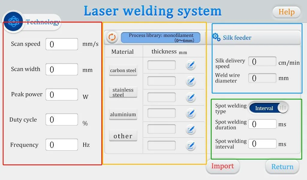 Regulagem pronta por material, item de série da Máquina de Solda a Laser SFE 1500W