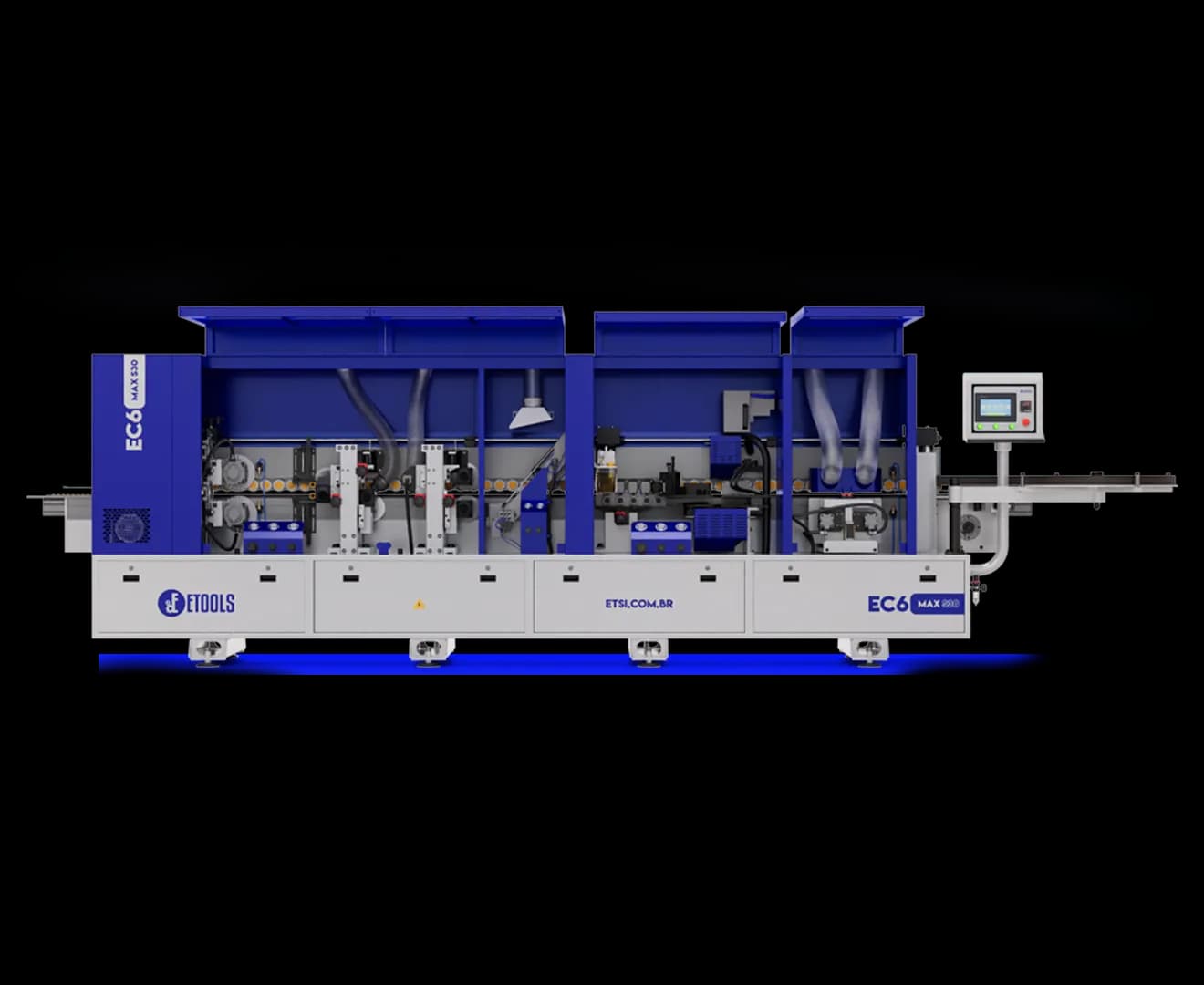 Coladeira de borda EC6 Max S30 com 6 grupos e tela touch