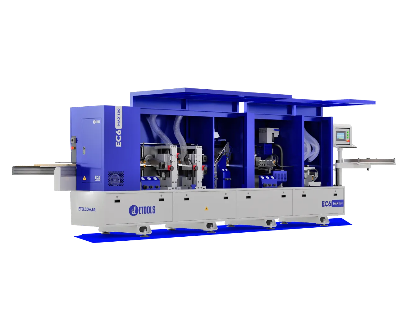 Coladeira de borda EC6 Max S30 Drill Side com 6 grupos e cabeçote de furação de topo