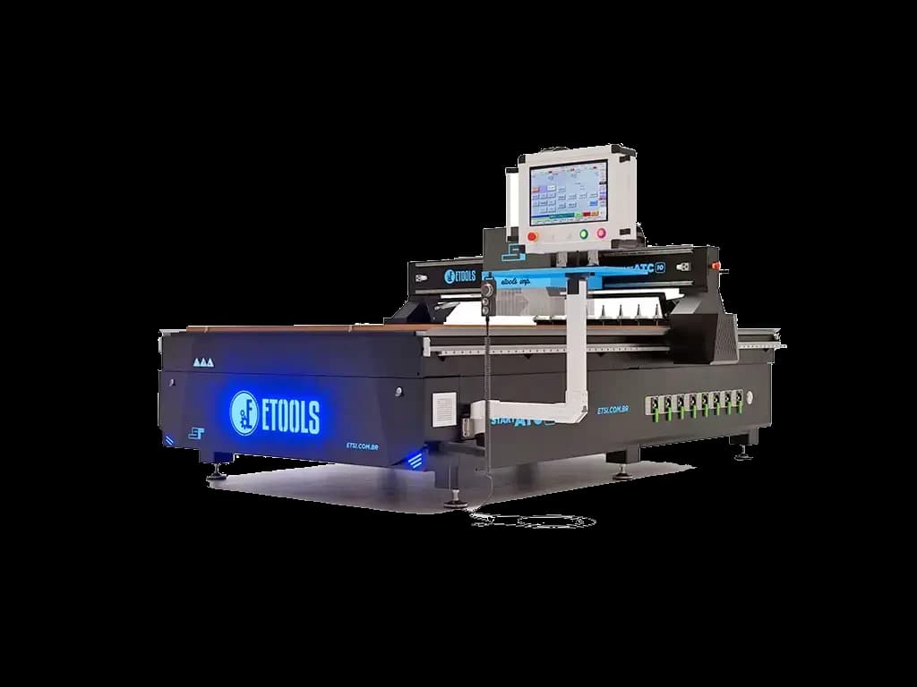 Centro de usinagem CNC Start 10 ATC com magazine de 10 ferramentas e troca automática, para chapa inteira de MDF